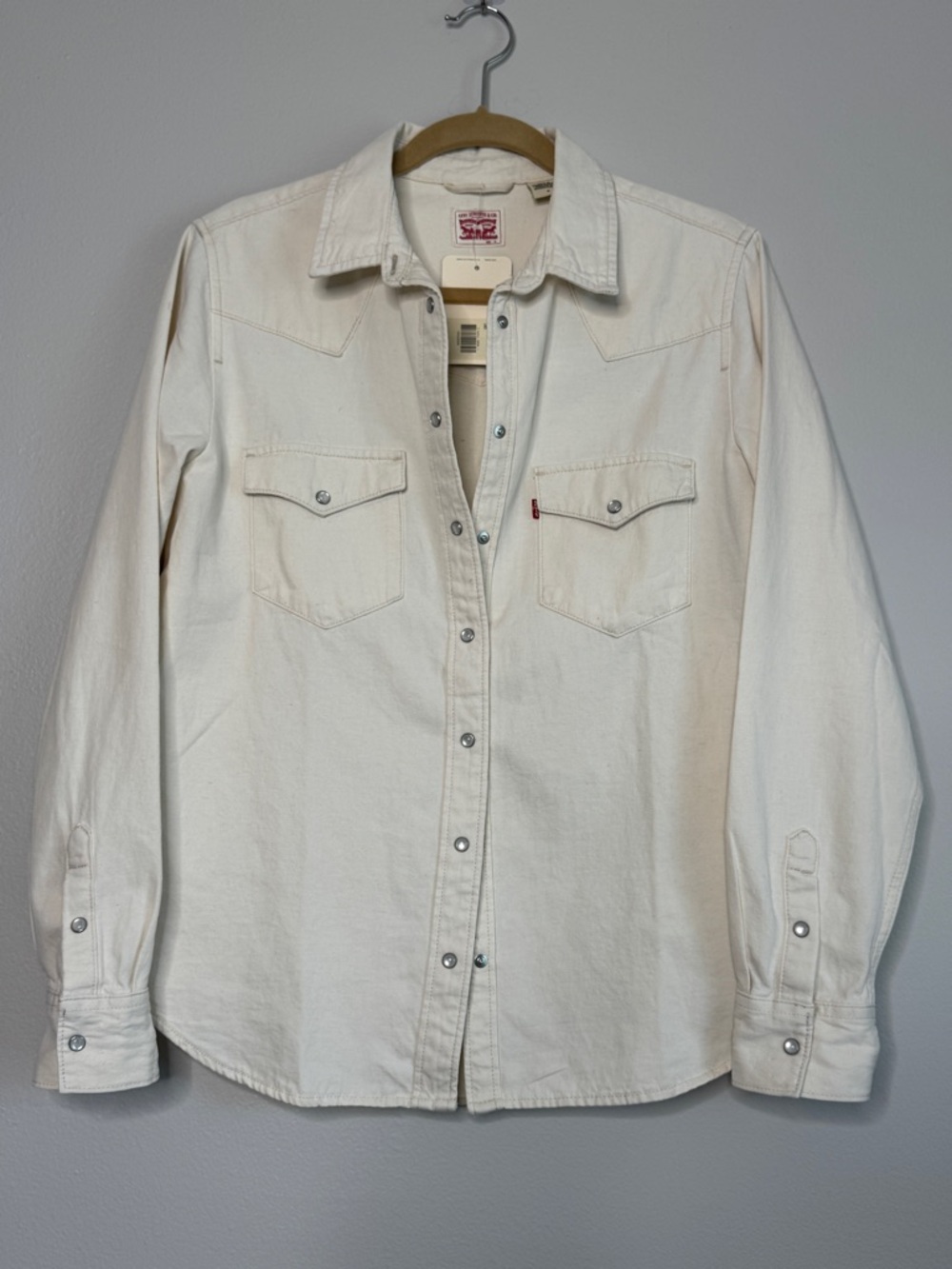 Levi's Denim Western Snap Shirt Cream Beige